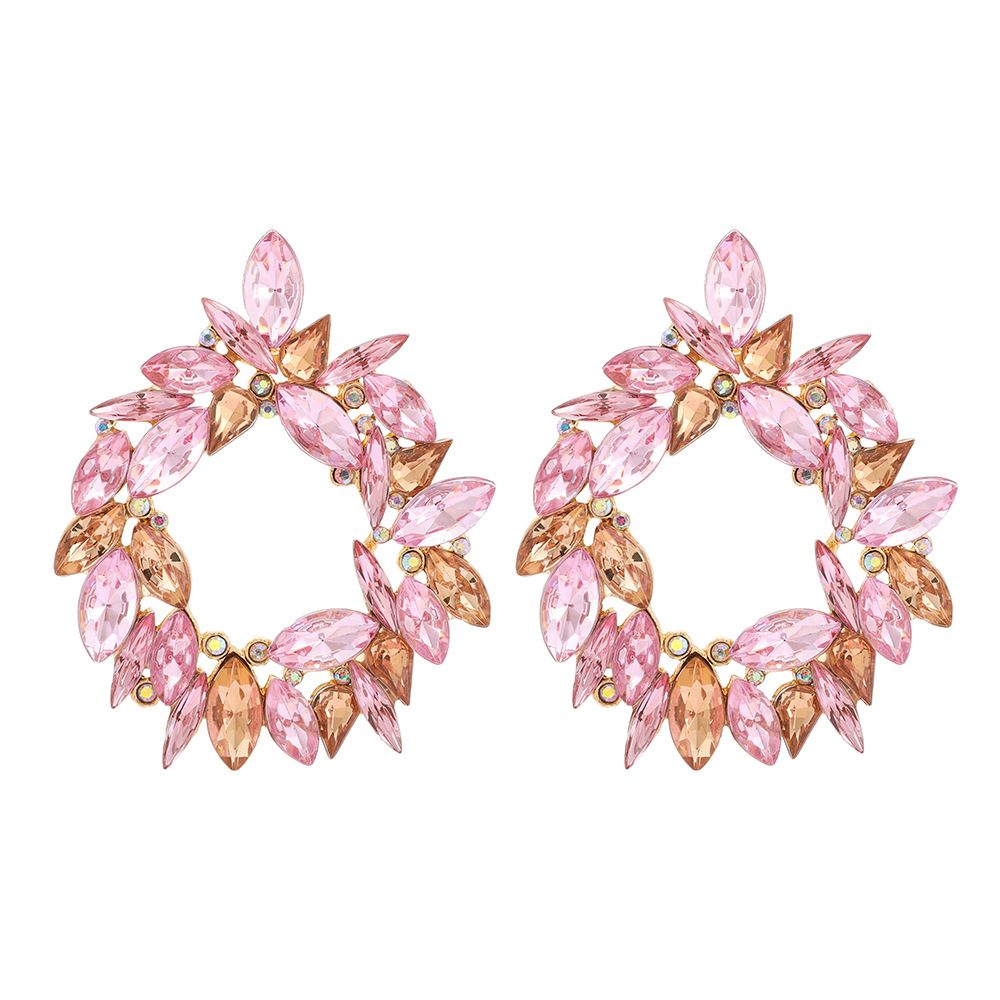 Big earrings horse eye glass diamond luxury earrings female temperament fashion jewelry_ipsvogv.com
