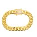 Hip Hop Rap Gold Plated Bracelet Encryption Chain Cuban Men's Necklace_ipsvogv.com