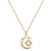】 Moon 【 Lucky Grass Light Luxury Charm Gorgeous Full Diamond Necklace Women's Versatile Clavicle Chain Titanium Steel 【 】_ipsvogv.com