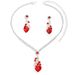 Women’s Jewelry Set Fashion Hot Selling Bridal Necklace Set High End Versatile Crystal Peach Heart Clavicle Chain Earrings Two Piece Set_ipsvogv.com
