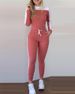 Women's Clothing new outdoor sports color matching long sleeved trousers comfortable casual suit for women_ipsvogv.com