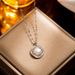 Temperament Gold Square Titanium Steel Necklace Versatile Zircon Necklace Temperament Colorful Mabei Necklace_ipsvogv.com