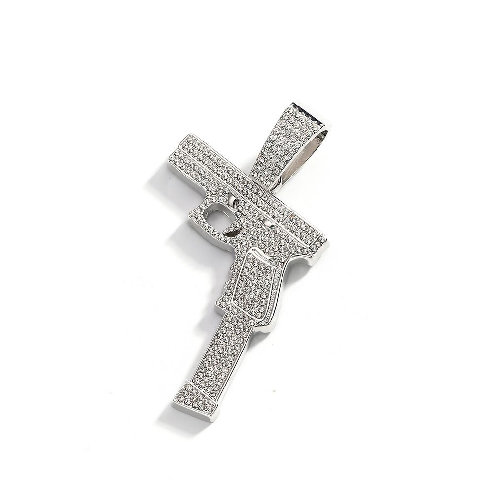 Hip Hop Pistol Creative Diamond Set Gun Trendy Male Jewelry Rap Singer Necklace Gift_ipsvogv.com