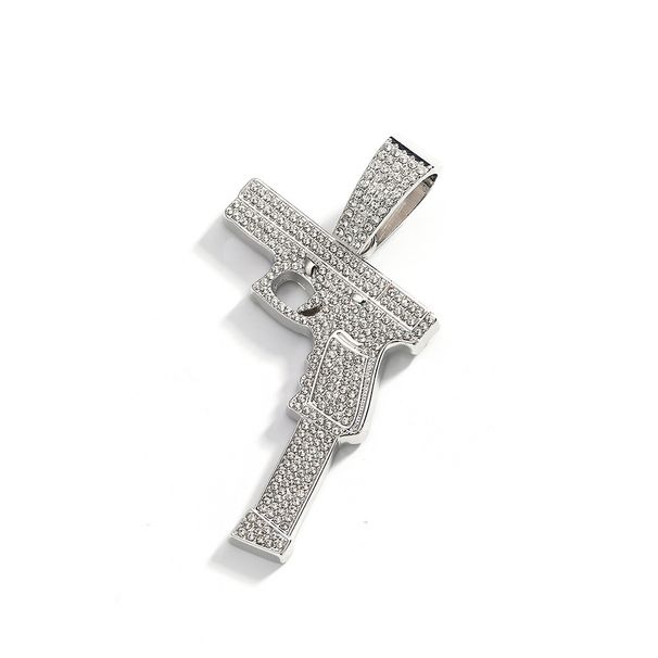 Hip Hop Pistol Creative Diamond Set Gun Trendy Male Jewelry Rap Singer Necklace Gift_ipsvogv.com