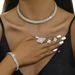 Bridal Hot Sale Accessories Wedding Dress Jewelry Choker Earrings Bracelet Ring Set_ipsvogv.com