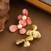 French Style Light Luxury Elegant Small Fragrance Wind Drip Oil Enamel Flower Pearl Feminine Temperament Personality_ipsvogv.com