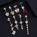 Women's Jewelry Stainless Steel Zircon Belly Button Ring Crown Cherry Butterfly Zircon Micro Inlaid Belly Button Ring Belly Button Nail_ipsvogv.com