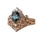Sanjieins New With Blue Crystal Set Rose Gold Branch Flower Pair Ring For Women_ipsvogv.com