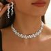 2025 Necklace And Earring Bridal Fashion Full Diamond Jewelry Two-Piece Set_ipsvogv.com