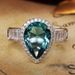 Cao Shi's New Wedding Sea Blue Pear Shape Engagement Net Red Water Drop Diamond Jewelry Ring_ipsvogv.com