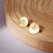 Silver gold lotus leaf spacer arc brushed wood grain flower stud earrings electroplated gold plated Korean style INS style female niche all-match_ipsvogv.com