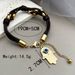 creative leather rope gold bead metal buckle bracelet hamsa Fatima palm evil eye jewelry_ipsvogv.com