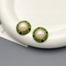 New round contrasting enamel pearl inlaid diamond earr, fashionable, simple, personalized, high-end and elegant_ipsvogv.com