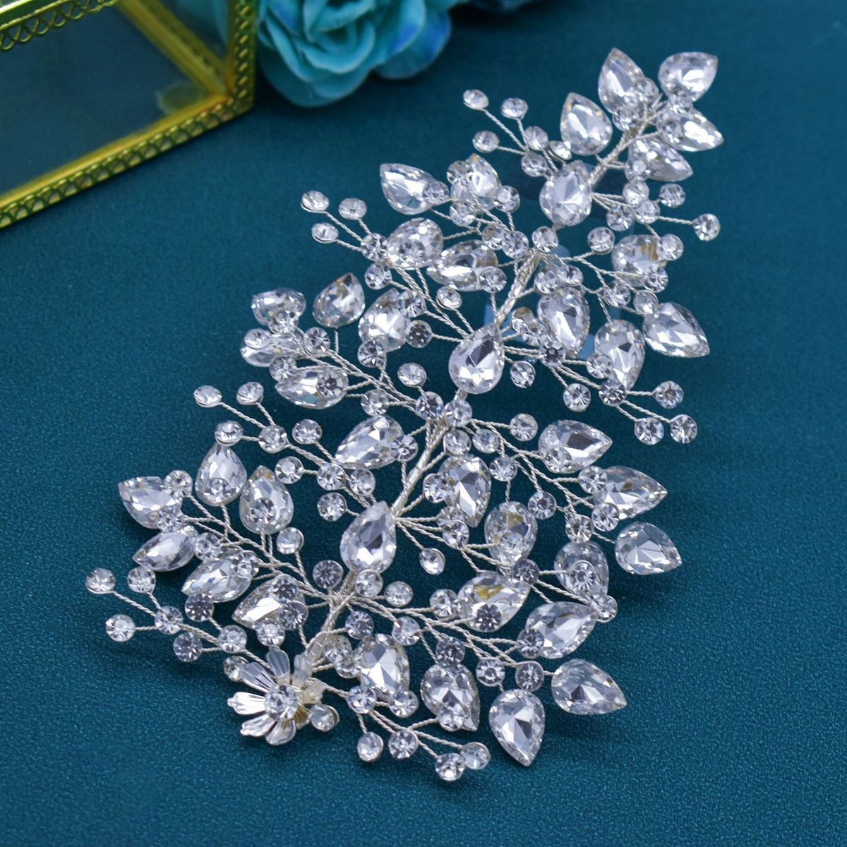 Bridal Headdress Handmade Rhinestone Hair Style Side Side Hair Piece Wedding Hair Accessories_ipsvogv.com