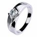 Open Platinum Plated Moissanite Frosted 1 Carat Men's Sandblasted Business Gentleman Wedding Ring_ipsvogv.com