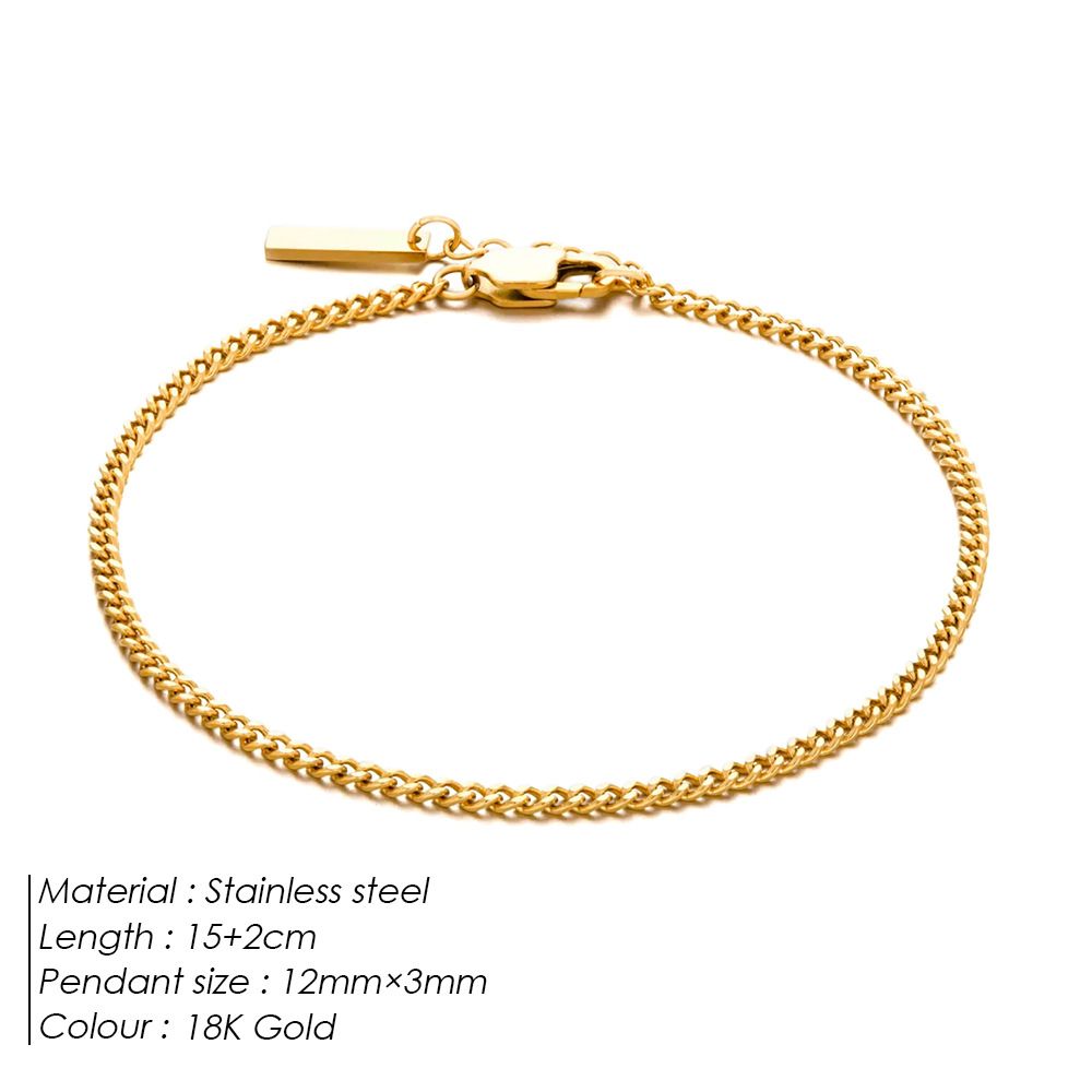Men's Jewelry Stainless Steel Cuban Chain Bracelet Simple Temperament Adjustable Non Fading Hand Jewelry_ipsvogv.com