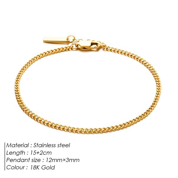 Men's Jewelry Stainless Steel Cuban Chain Bracelet Simple Temperament Adjustable Non Fading Hand Jewelry_ipsvogv.com