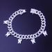 Micro-inlaid full-diamond butterfly Cuban anklet popular butterfly element pendant anklet 12mm Cuban chain_ipsvogv.com