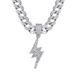 Men’s Jewelry Set Fashion Personalized Cool Full Diamond Lightning Pendant Street Rap Hip Hop Style Cuban Necklace Jewelry_ipsvogv.com