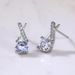Cao Shi's new Earrings Fashion sweet flower Zircon Earrings women's simple Copper Plated Platinum Earrings combination_ipsvogv.com