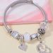 Family Stainless Steel Cat Eye Crystal Crown Love Pendant Element Couple Style Bracelet_ipsvogv.com