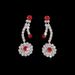 ETERNAL VOWS - Personalized Silver Diamond Wedding Jewelry Set (Claw Chain Necklace & Earrings,Bridal Luxury)_ipsvogv.com