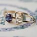 Sanjie Super Simple And Fashionable Women's Pair Ring Inlaid With Amethyst Gold Plated Ins Jewelry_ipsvogv.com