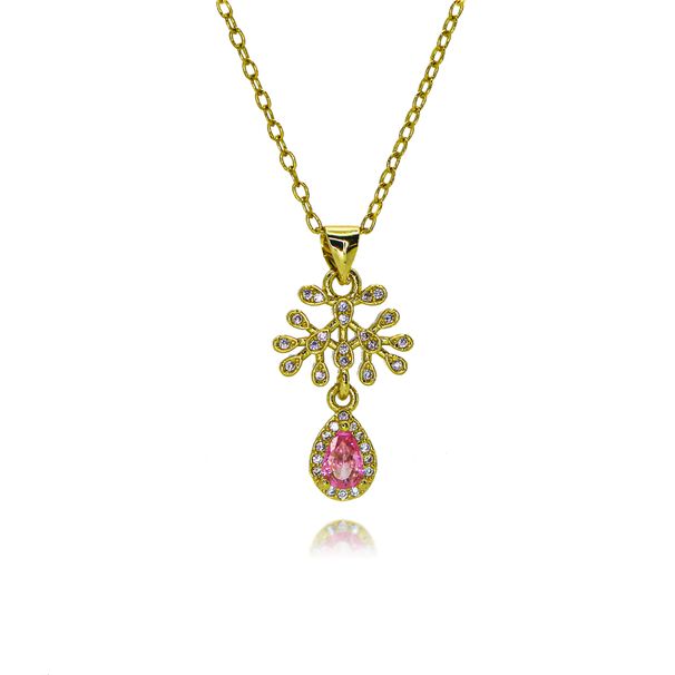 New Ins Style Hot Selling Fashion Personality Leaf Micro Inlay Female Pendant Necklace_ipsvogv.com