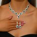 Women’s Jewelry Set Fashion Light Luxury High End Zircon Jewelry Necklace Earrings Niche Retro Clavicle Chain Fashion Versatile Necklace Set_ipsvogv.com