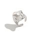 Irregular Metal Pleated Concave Convex With Female Ins Style Design, Square Embossed Open Ring_ipsvogv.com