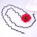 ZA Trendy Knitted Multi-layer Rhinestone Rose Flower Adjustable Dark Style Party Collarbone Chain For Women_ipsvogv.com