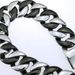 Heavy 316l Stainless Steel 32mm Solid Necklace Steel and Black Dual Colors Men's Jewelry_ipsvogv.com