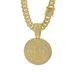 Bit-B Round Plate Full Diamond Hip-hop Rapper Long Men's Cuban Necklace Accessory_ipsvogv.com