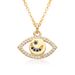 Devil's Eye Pendant Necklace - Micro Inlaid Zircon Geometric Design, Fashionable Clavicle Chain For Women, All-Match Statement Jewelry_ipsvogv.com