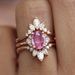 Sanjie's New Product Temperament Simulation Powder, Tourmaline Zircon Full Diamond Colorful Treasure Ring, Women's Rose_ipsvogv.com