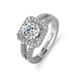Live streaming female Korean version temperament square bag princess style one carat simulated diamond ring jewelry_ipsvogv.com