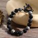 Volcanic Stone Bead Men's Hand Woven Snowflake Obsidian Reverse Scale Bracelet, Trendy_ipsvogv.com