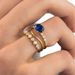 Sanjie Ins Wind Internet Red Gold Three Piece Simple Fashion Inlaid Blue Zircon Set Ring For Women_ipsvogv.com
