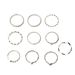 New Bohemian Ancient Silver Wave Twisted Fried Dough Twists Pearl Infinite 8-shaped Triangle Ring Set_ipsvogv.com