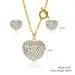 Pendant Necklaces Cubic Zirconia Necklace Set Stainless Steel Jewelry Heart LOVE Earrings For Women Fashion Jewellery_ipsvogv.com