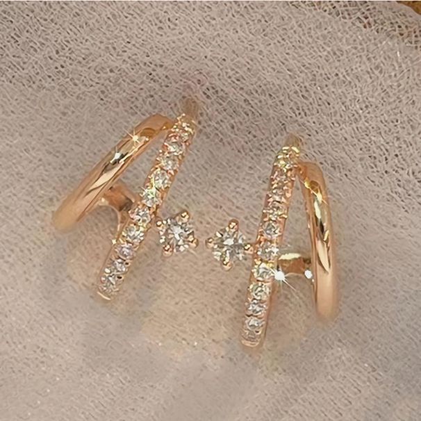 Brass With Real Gold Plating, Hot Selling Across, Luxurious And High End Ladies' Stylish Earrings With Zircon_ipsvogv.com
