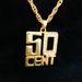Hip Hop Rapper Diamond Studded Commemorative 50cent Gold Pendant Necklace_ipsvogv.com