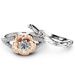 Sanjie Diamond Inlaid Flower New Jewelry Rose Shaped Women's Pair Ring Two Tone Handmade_ipsvogv.com