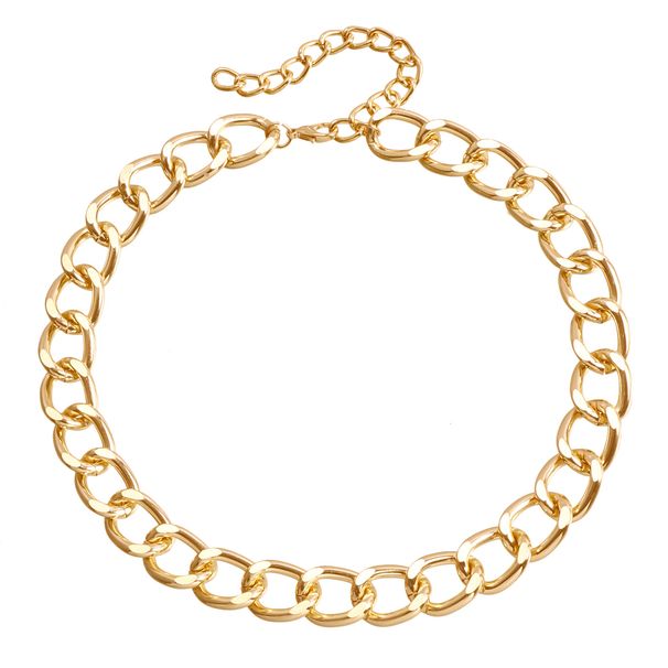 Accessories Punk Geometric Rough Aluminum Chain Necklace Necklace Accessories Women Street Hip Hop Simple Single Layer Necklace Spice Girls_ipsvogv.com