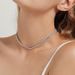 New Stylish Simple Rhinestone Necklace, High-end Personalized Open Double-row Neck Chain Accessories Women's Necklace_ipsvogv.com