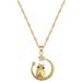 【 】 Moon Owl Light Luxury Charm Gorgeous Full Diamond Necklace Women's Versatile Clavicle Titanium Steel Chain_ipsvogv.com