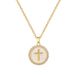 Round 【 】 Cross Luxury Charm Gorgeous Full Diamond Necklace Women's Versatile Clavicle Titanium Steel Chain 【 】_ipsvogv.com