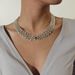 Exaggerated And Atmospheric Jewelry, Hollowed Out Necklace, Female Punk Hip-hop Style, Silver Wide Chain Necklace_ipsvogv.com