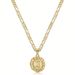 Wind English Letter Circular Hollow Flower Necklace For Women NK3:1 Chain Color Preservation Electroplating_ipsvogv.com