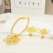 Gold Plated Flowers, Jewelry, Computer Chip Set, Wedding Gift, Bride Necklace, Earring Pendant, Luxurious Jewelry_ipsvogv.com